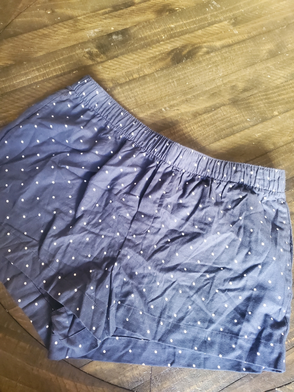 Auden Navy Blue Polka Dot Cotton Sleep Shorts